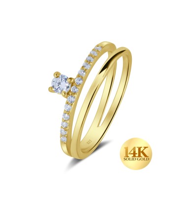 14K Gold Ring 14KY-NSR-4158 (MOQ 10 pcs)